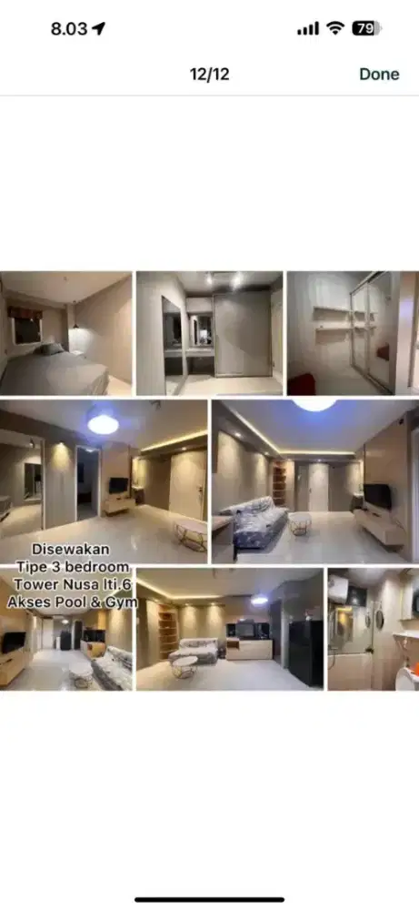 Sewa Apartemen Kalibata City Tower Nusa Indah Lantai 6 Tipe 3 bedroom