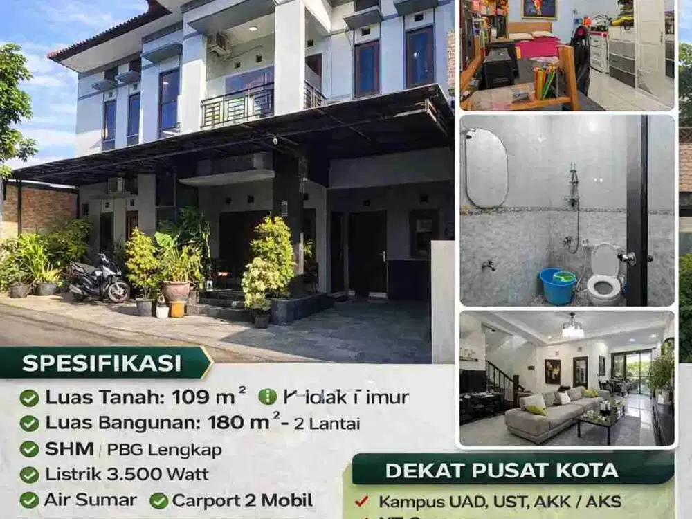 Turun Harga! Rumah 2 Lantai di Umbulharjo Jogja, SHM & PBG
