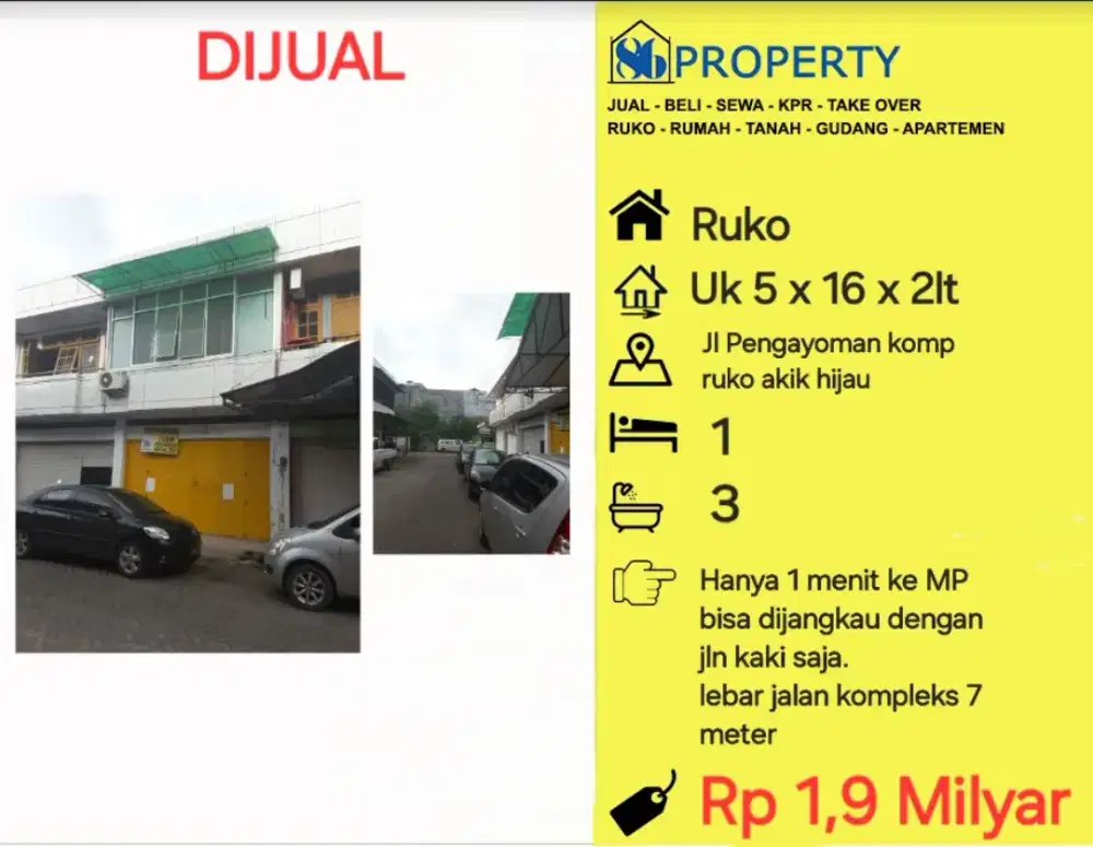 Dijual ruko di kompleks akik hijau panakkukang