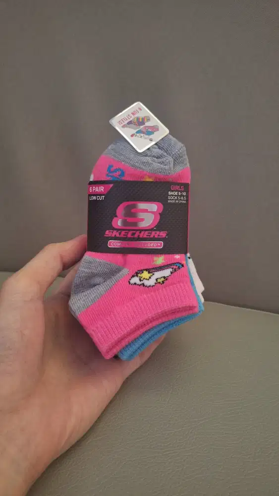 kaos kaki Skechers - SKE 6 PK Girls NT Low Cut (Kids/Anak- 6 pairs)