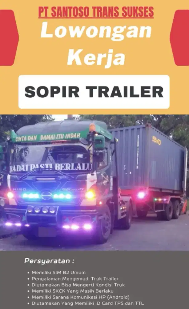 SOPIR TRAILER Surabaya dan Jawa Timur