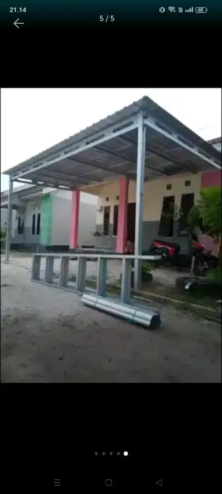 kanopi dari baja ringan terima beres
