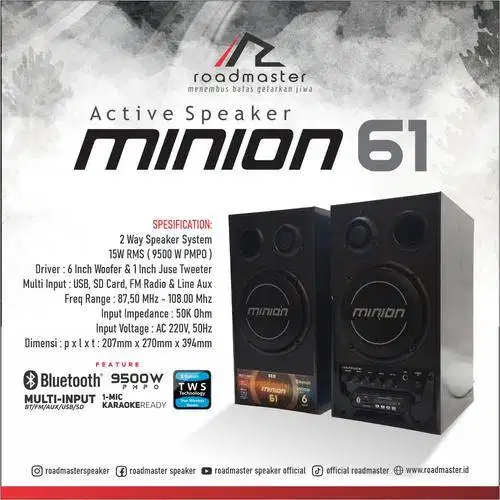 Speaker Active Roadmaster minion 61 BT
