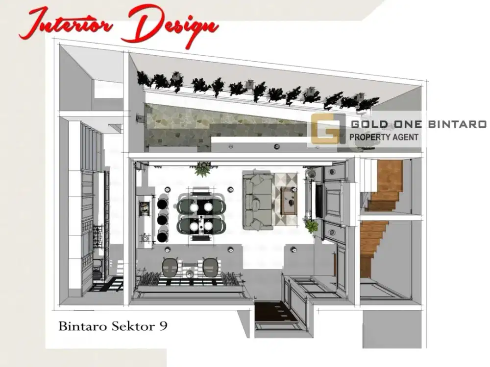 Dijual rumah Full Renovasi dan Design Interior di Mertilang Bintaro