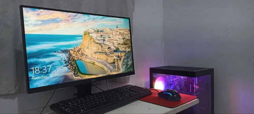 PC GAMING SIAP PAKAI i5 GEN 11, VGA RX580, RAM 16, SSD 250, LG 22
