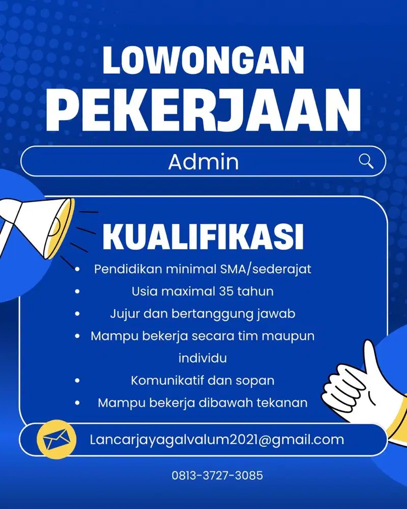 Lowongan kerja admin