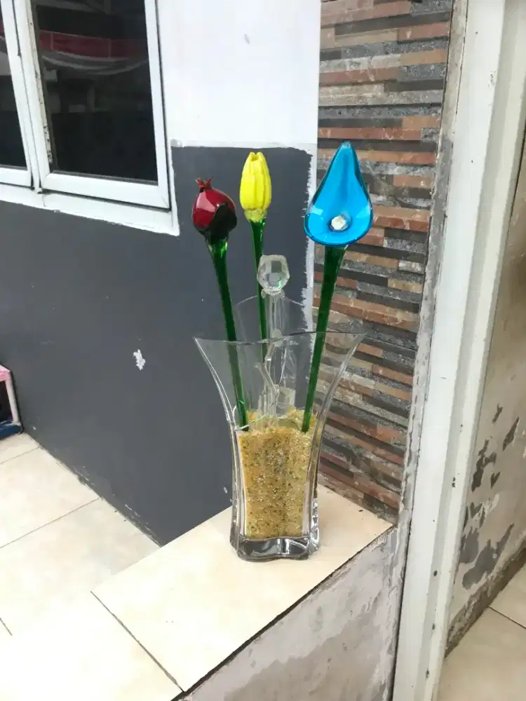 pajangan vas&bunga kristal