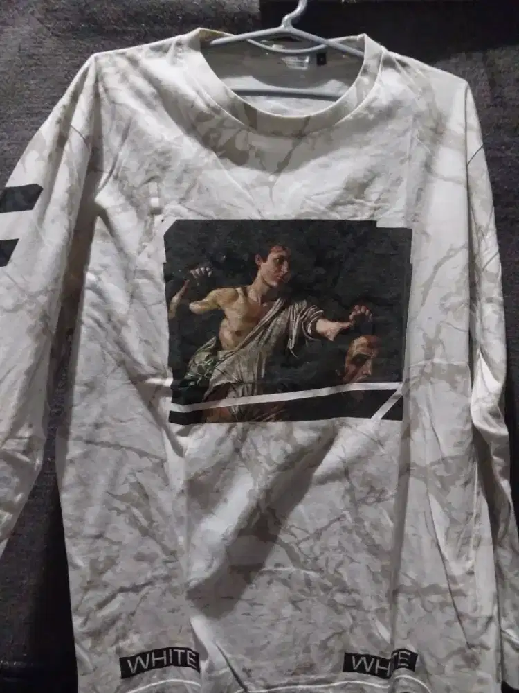 Kaus Putih Panjang Pria Off White