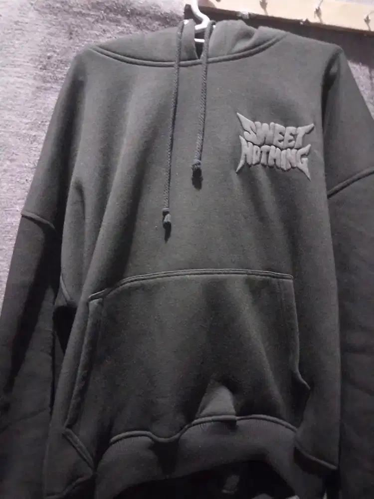 Jaket Hoodie Hitam Karung Jantan