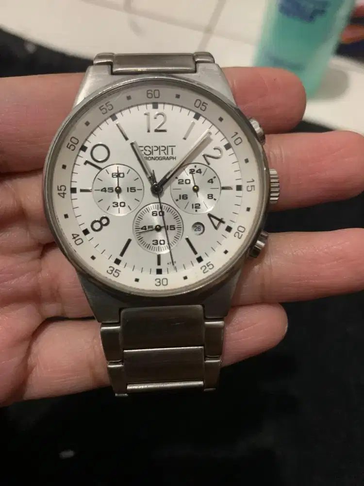 Jam Tangan Esprit Chronograph Stainless Steel White Dial