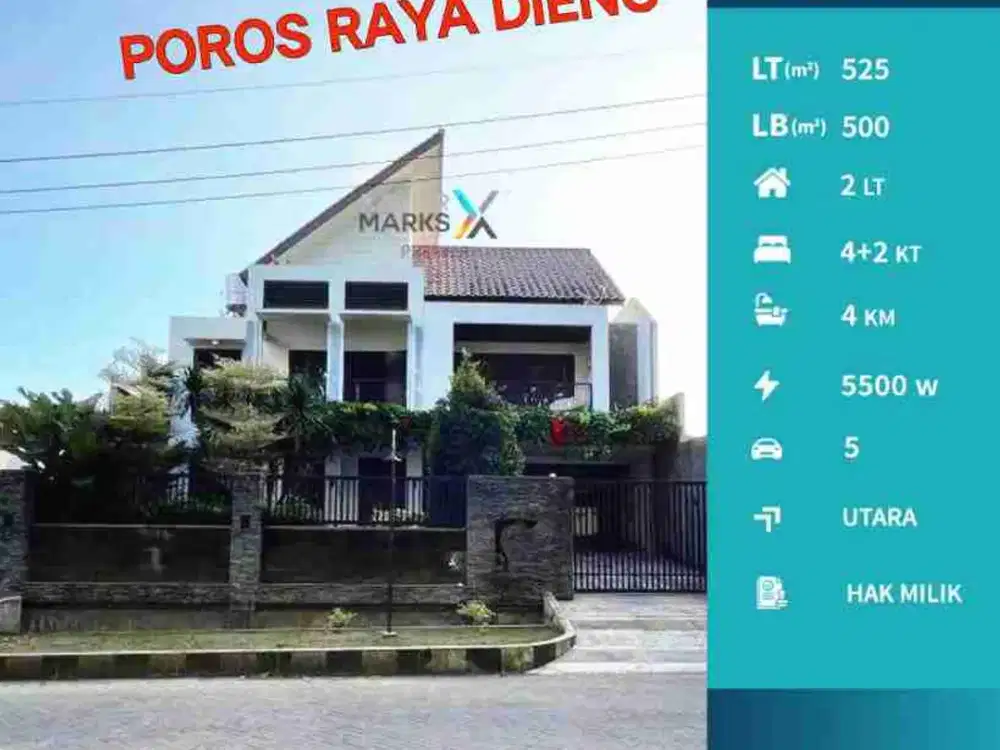 Dijual Rumah Modern Mewah Sangat Strategis di Poros Raya Dieng, Malang