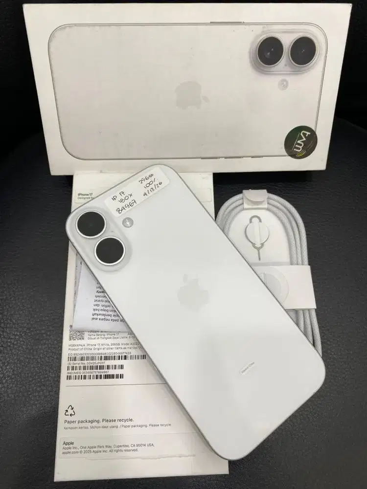 Iphone 17 , White , 256GB IBox