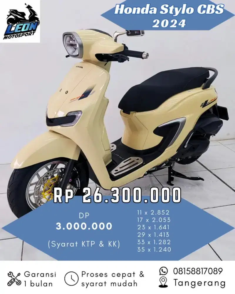Stylo 160 CBS 2024, jual beli motor seken