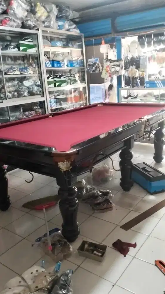 di jual meja billiard merk tanderbed marmer hitam original import
