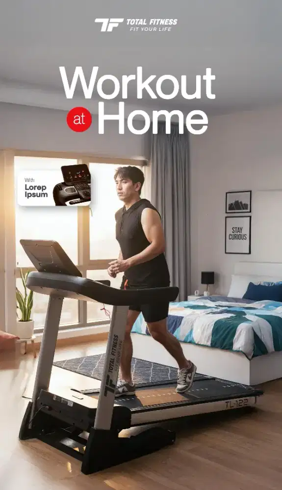 Alat fitness treadmill elektrik 122 kokoh