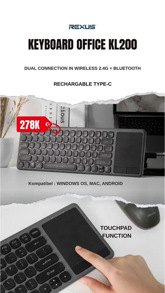 Rexus keyboard wireless KL200