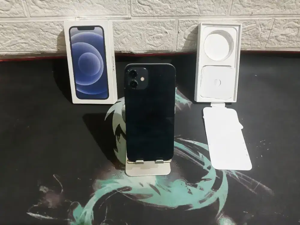 IPHONE 12 128GB BLACK RESMI INDO LENGKAP MINUS LECET BAZEL HB SERVCE