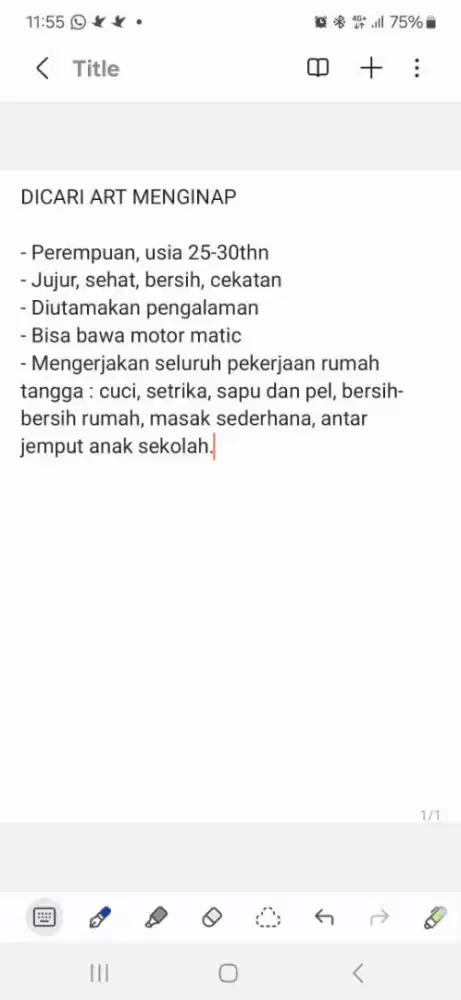 Lowongan ART Menginap Bisa Bawa Motor