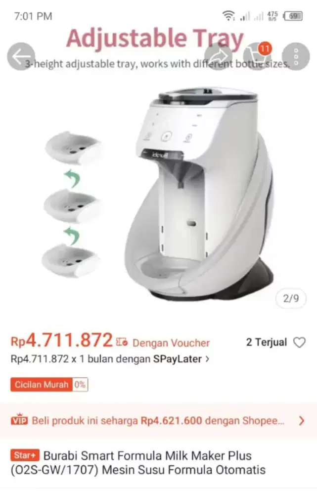 Burabi Smart Formula Milk Maker Plus O2S-GW/1707