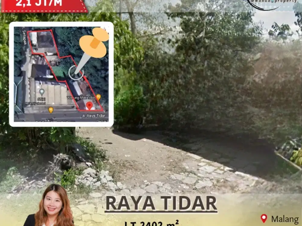 Dijual Tanah Jalan Raya Tidar Malang