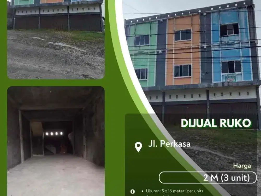 Dijual 3 Ruko Gandeng di Jalan Perkasa