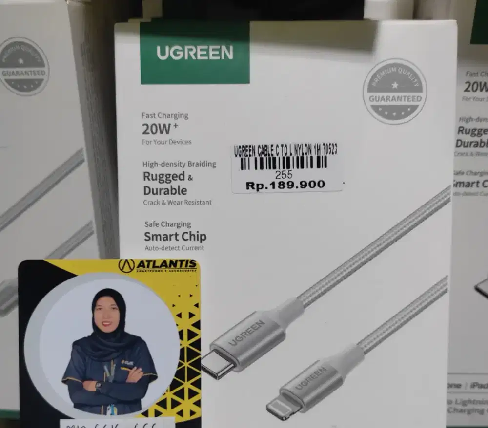 UGREEN CABLE C TO L NYLON 1M 70523