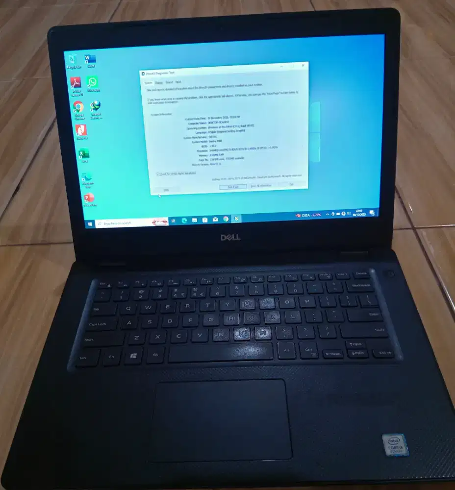 Laptop Dell Inspiron Core i5 RAM 8, SSD 256, kondisi siap pakai