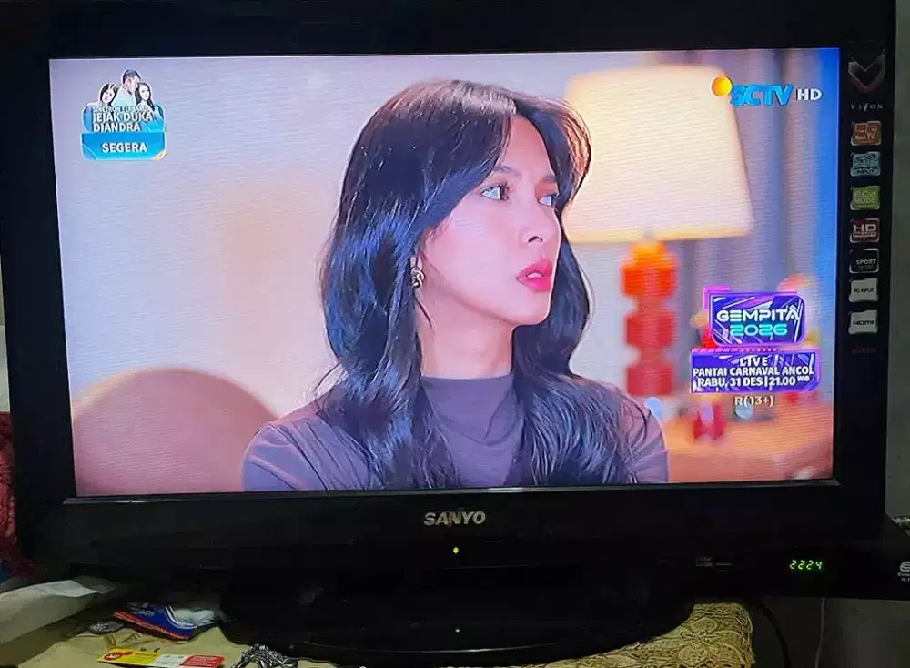 TV LED 24 INC SANYO+STB DIGITAL BAGUS& NORMAL #WISMA ASRI BEKASI UTARA