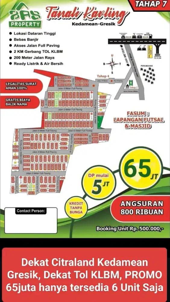 Kedamean Gresik Tanah kavling siap bangun