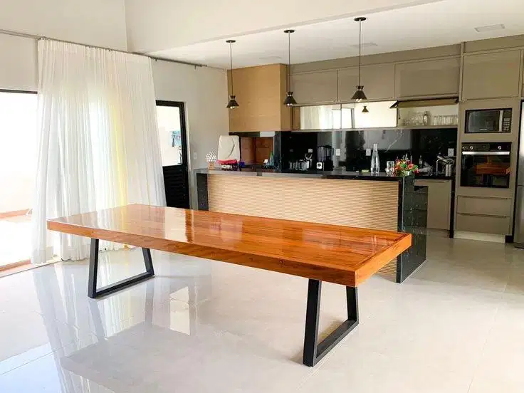 Meja makan kayu jati ukuran 200x70x75x5cm