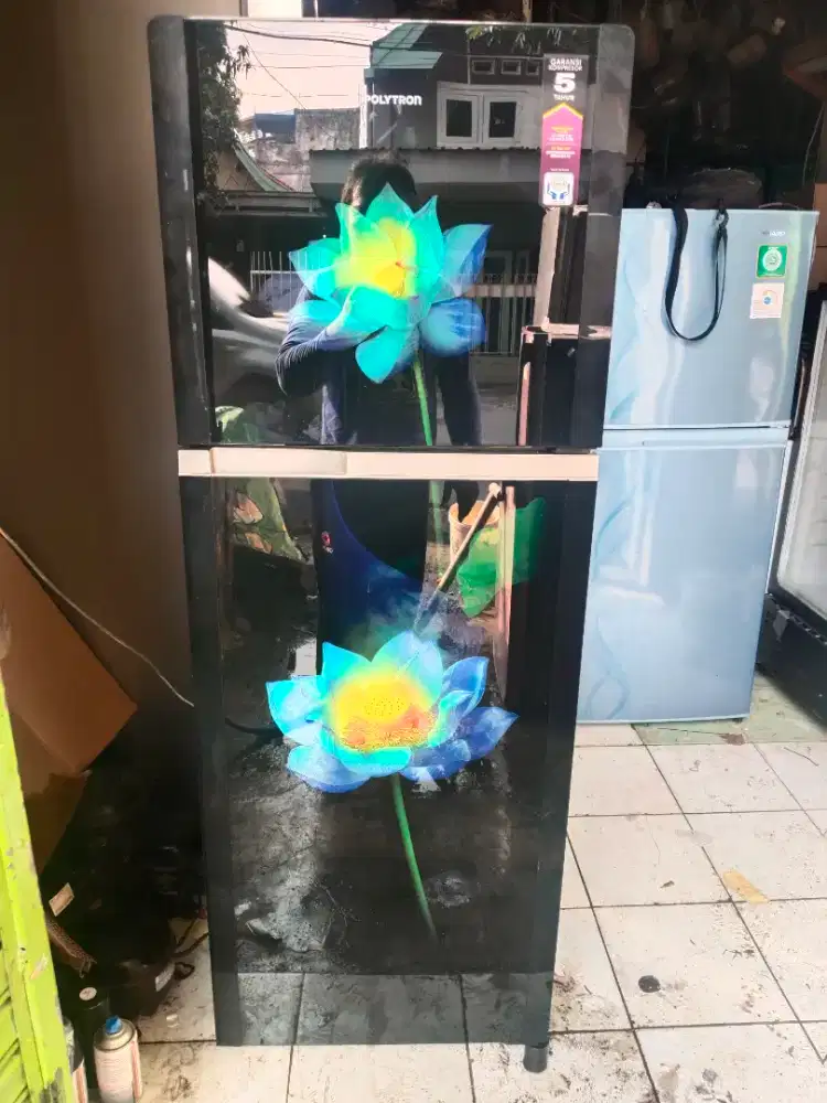 Kulkas 2 Pintu Polytron Bagus Normal Dingin Beku Siap Pakai