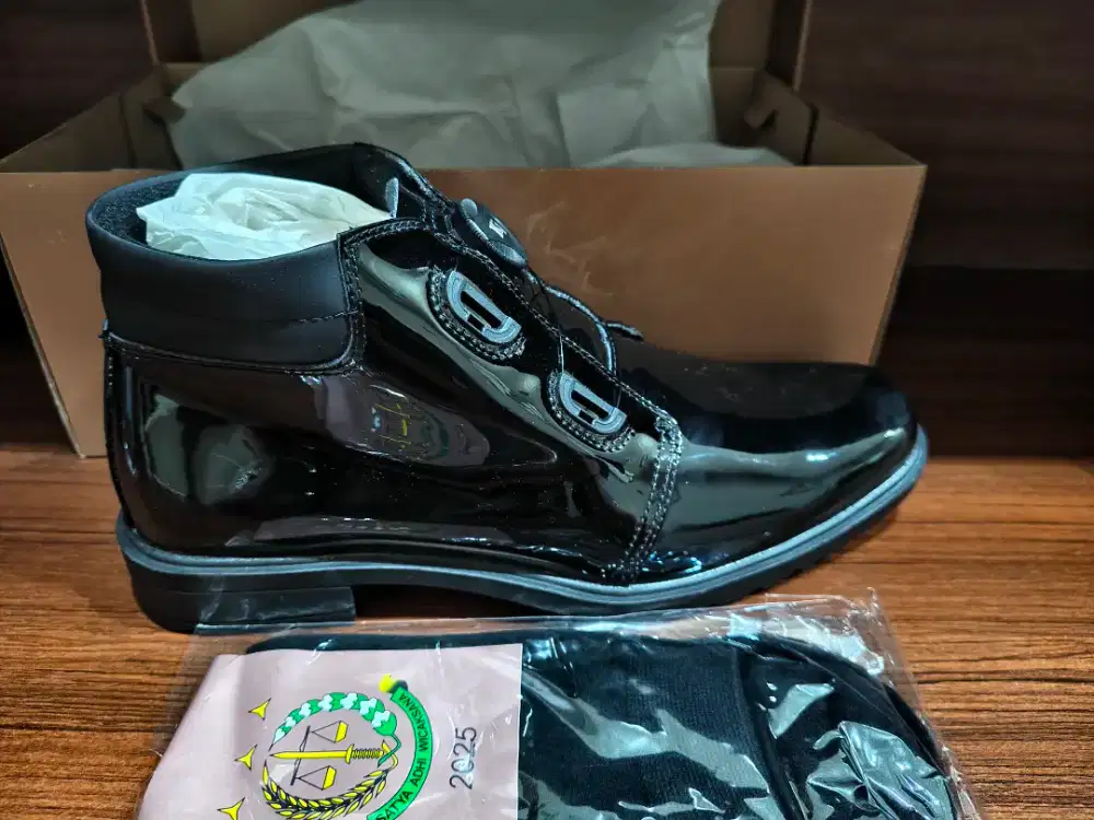 Sepatu PDH Jatah Kejaksaan Tali Putar Mengkilap