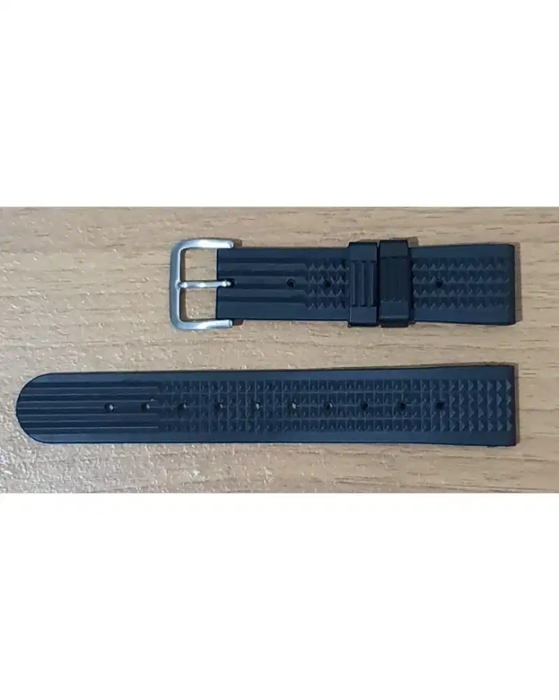 20mm CNS vintage black waffle strap rubber tali jam seiko diver divers