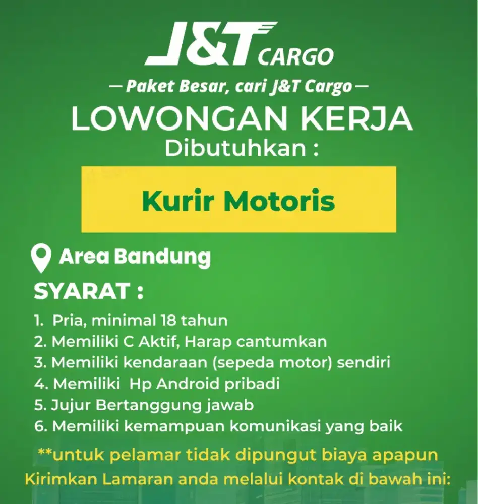 Lowongan kerja JNT CARGO