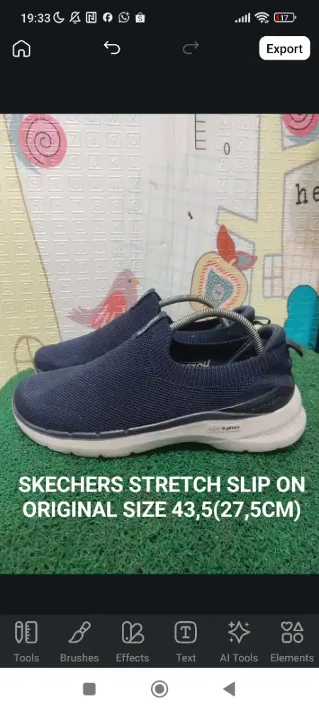 SKECHERS STRETCH SLIP ON ORIGINAL SIZE43,5(27,5CM) JOSS91% asli BKN kw