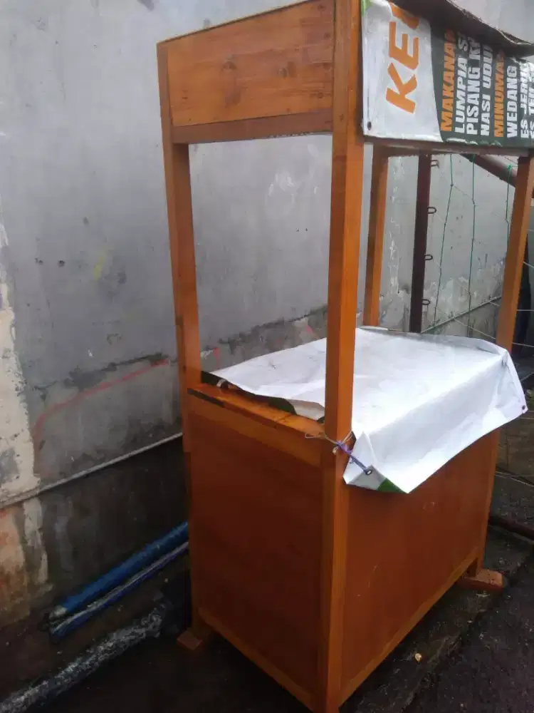 Gerobak bekas ukuran Panjang 1meter Lebar 80cm full kayu like new