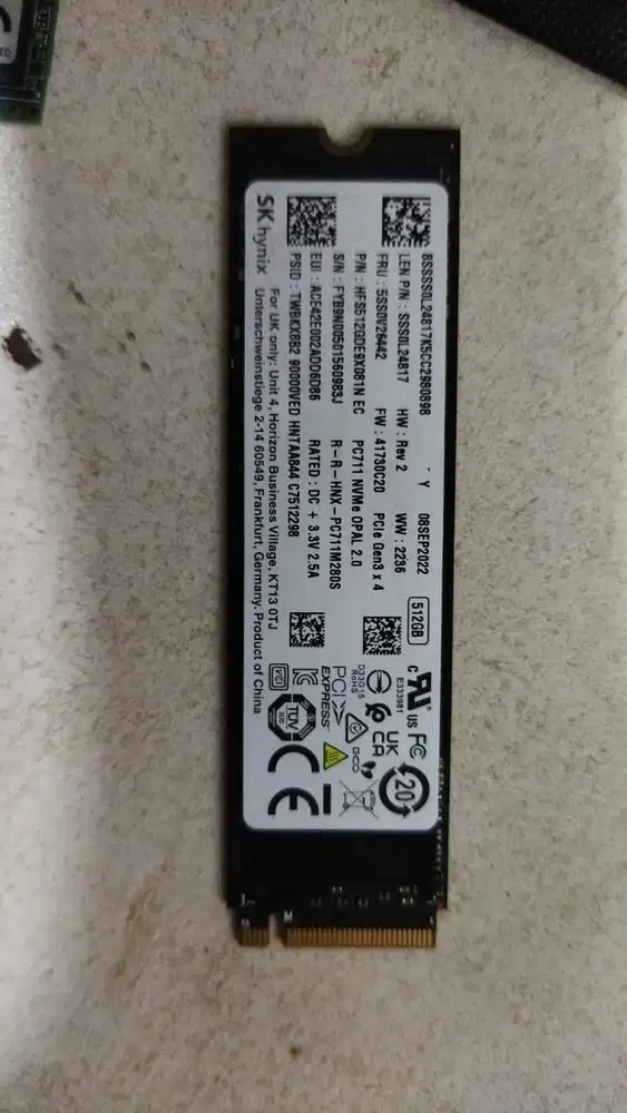 SSD M.2 NVMe SK hynix 512GB PCIe Gen3 x4 – Original OEM Laptop