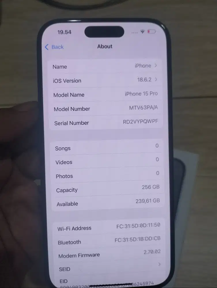 IPHONE 15 PRO 256 GB FULLSET ORI