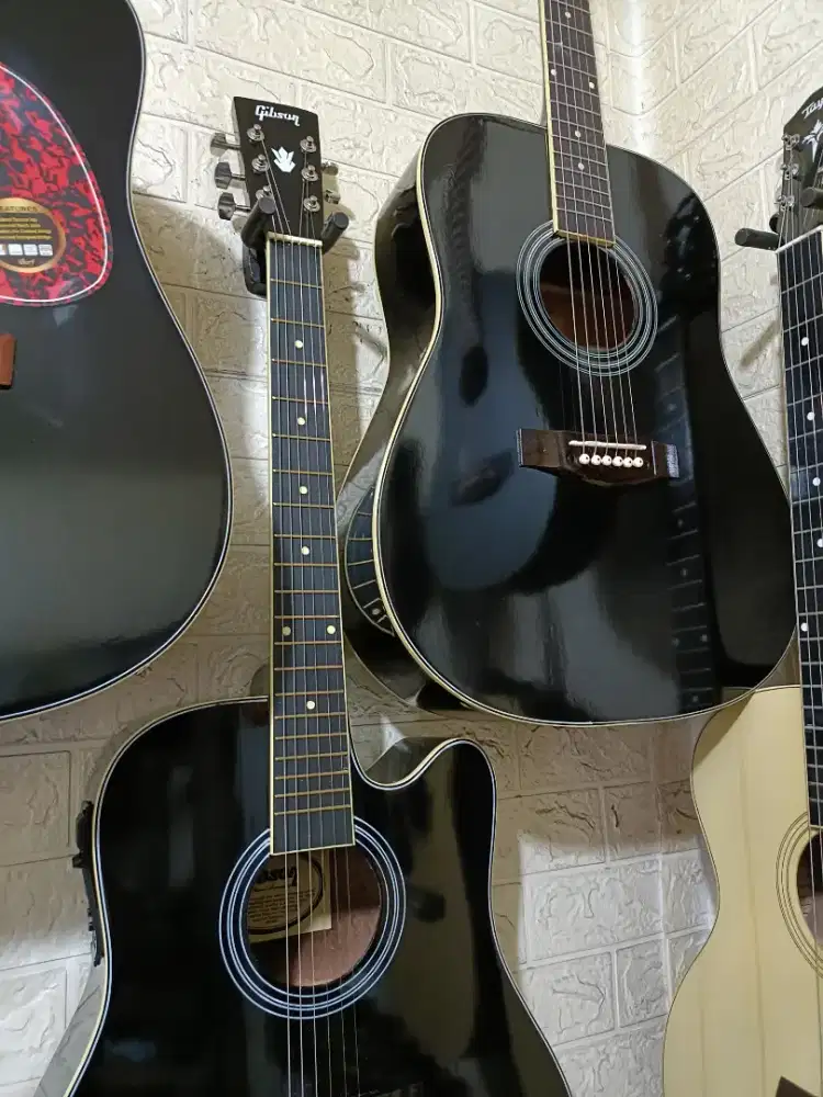 Gitar akustik elektrik siap pakai neck empuk