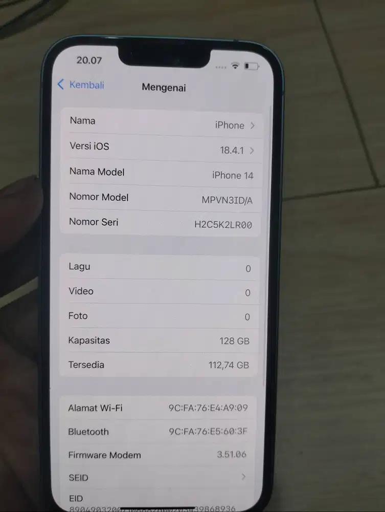 IPHONE 14 128 GB FULLSET ORI