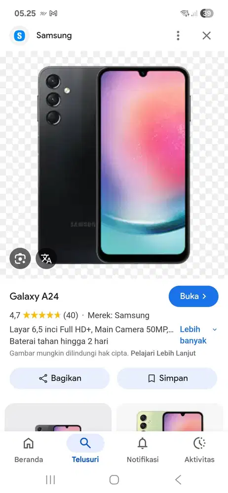 HP SAMSUNG A24 HITAM CASING ONE PIECE JATUH