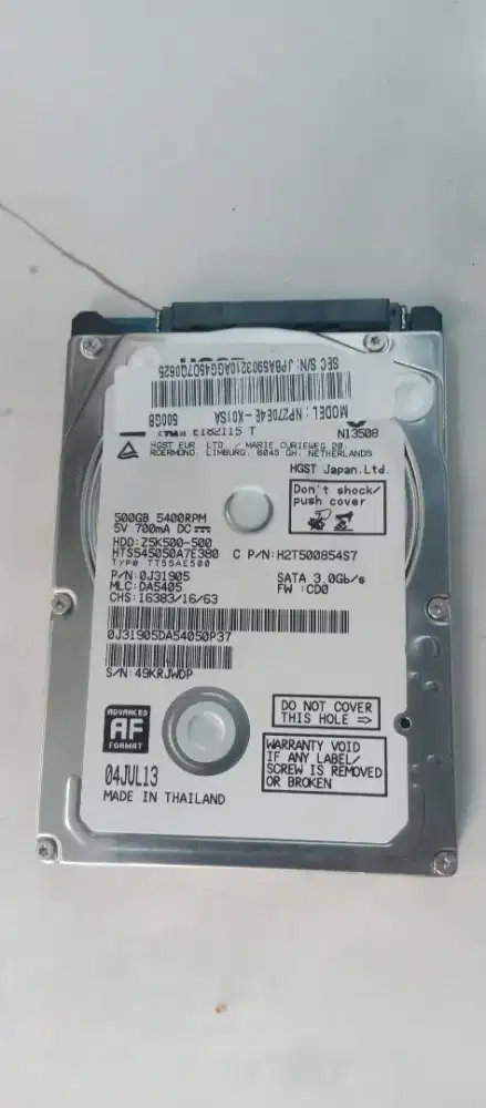 Hardisk Laptop 500gb