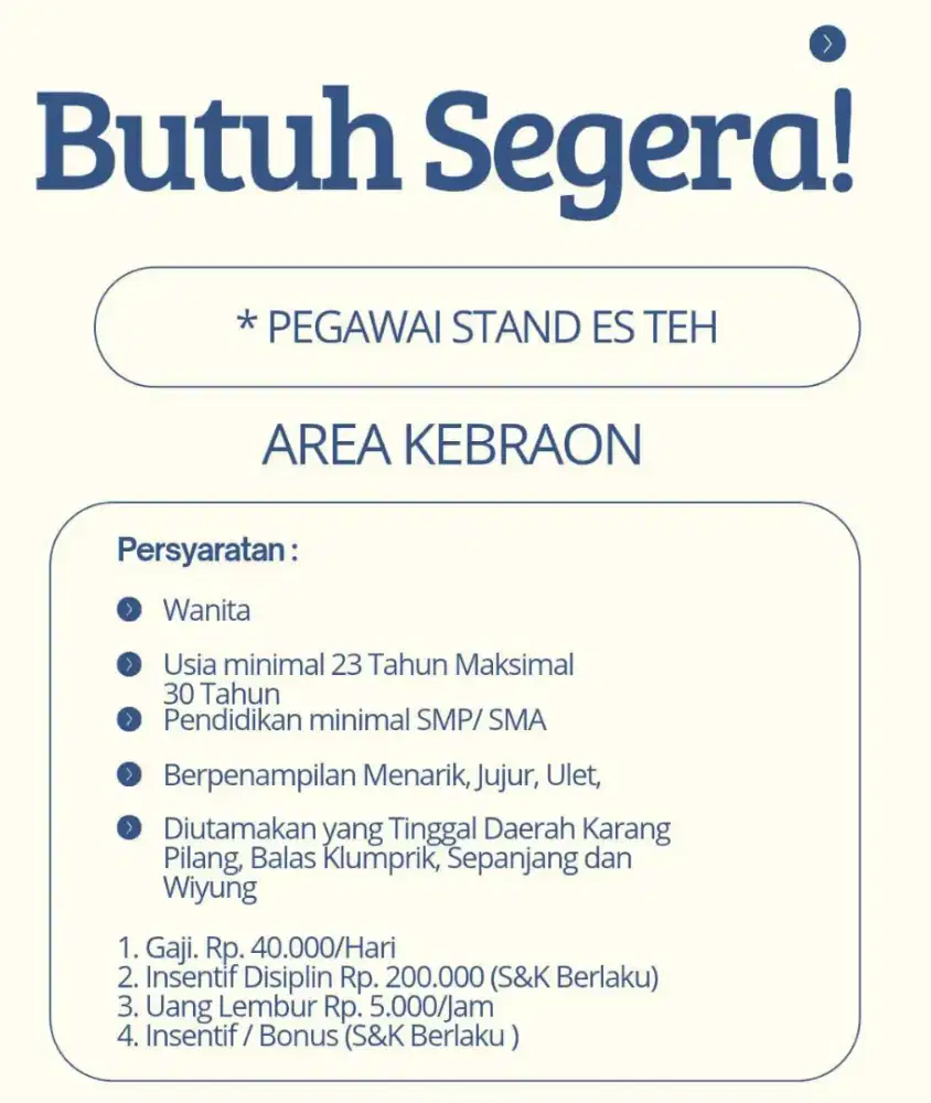 Penjaga Stand Es Teh dan Es Jeruk