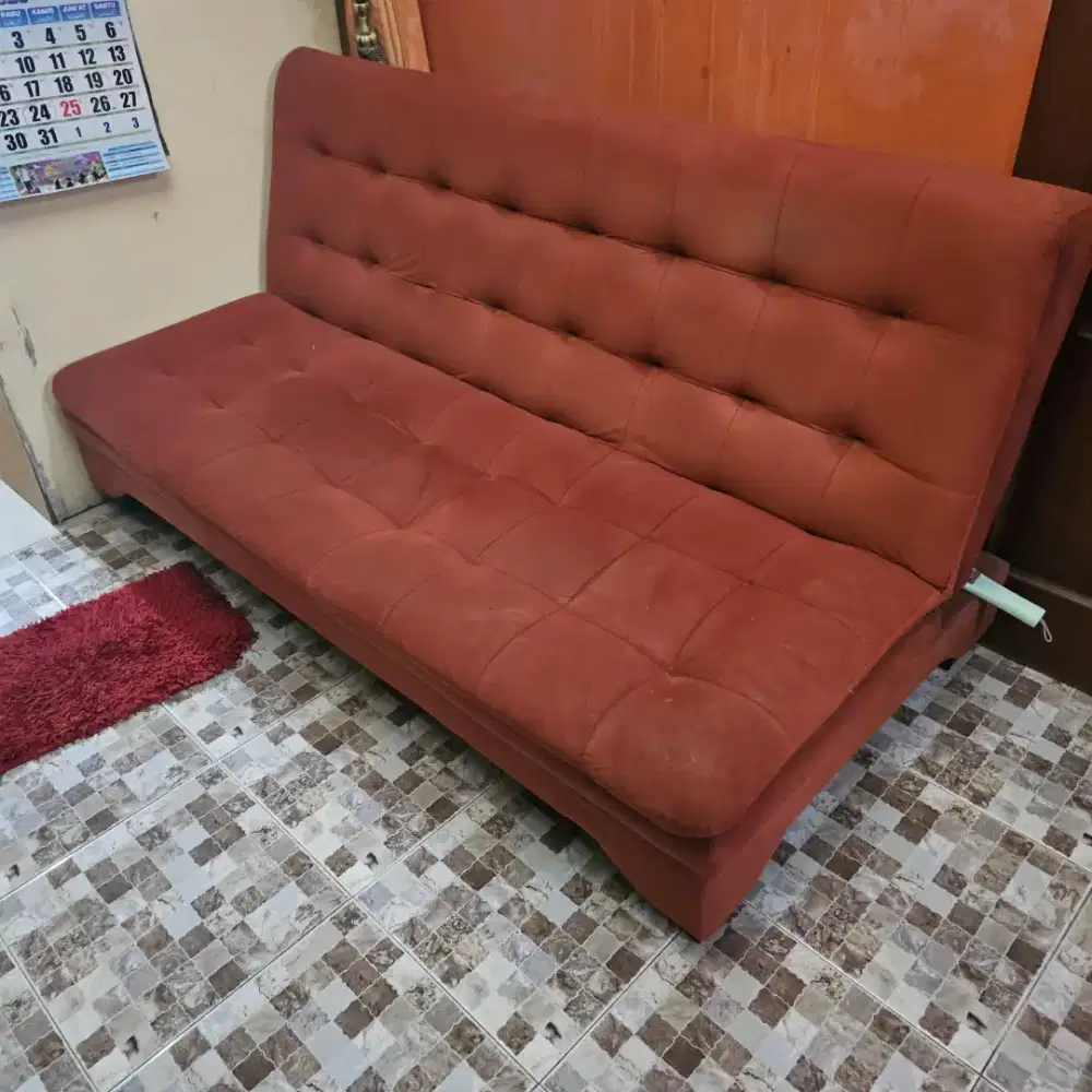 Sofa lipat bed tidur serbaguna oren (180x115cm)