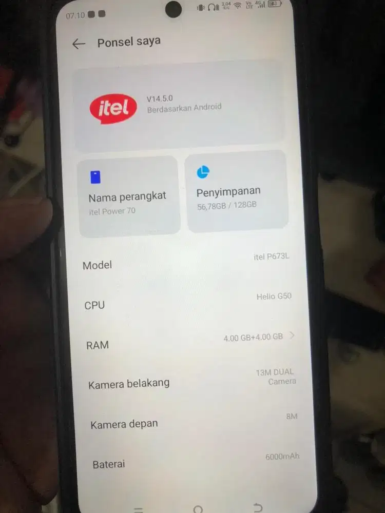 Itel p70 second fulset