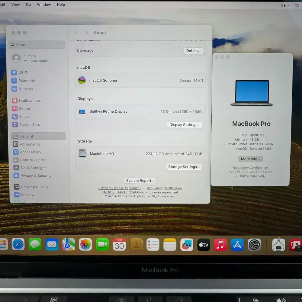 Macbook Pro M1 13 inch Ram 16 Ssd 256 Full set Space Grey Ibox