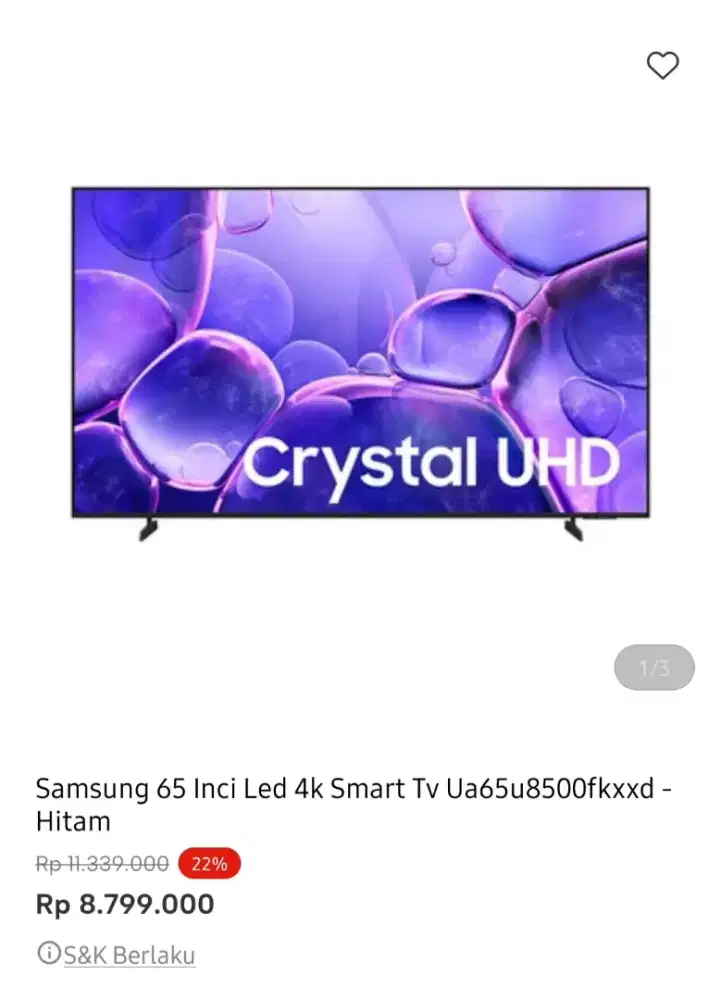 SAMSUNG SMART TV 4K 65 INCI