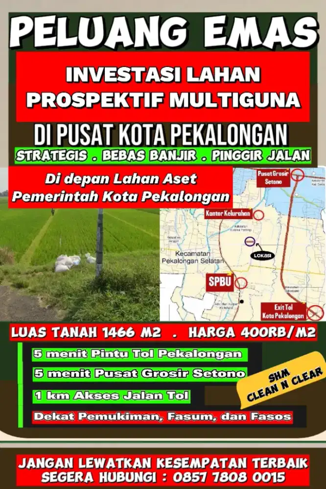 PELUANG INVESTASI LAHAN STRATEGIS MULTIGUNA DI JANTUNG KOTA PEKALONGAN