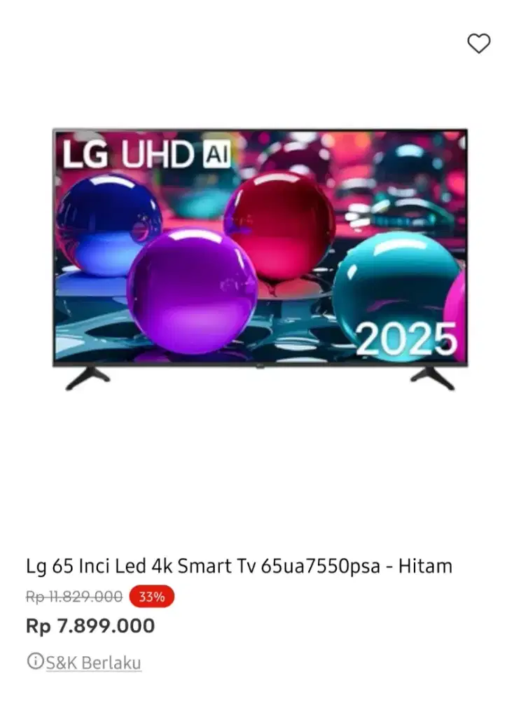 LG SMART TV 4K 65 INCI