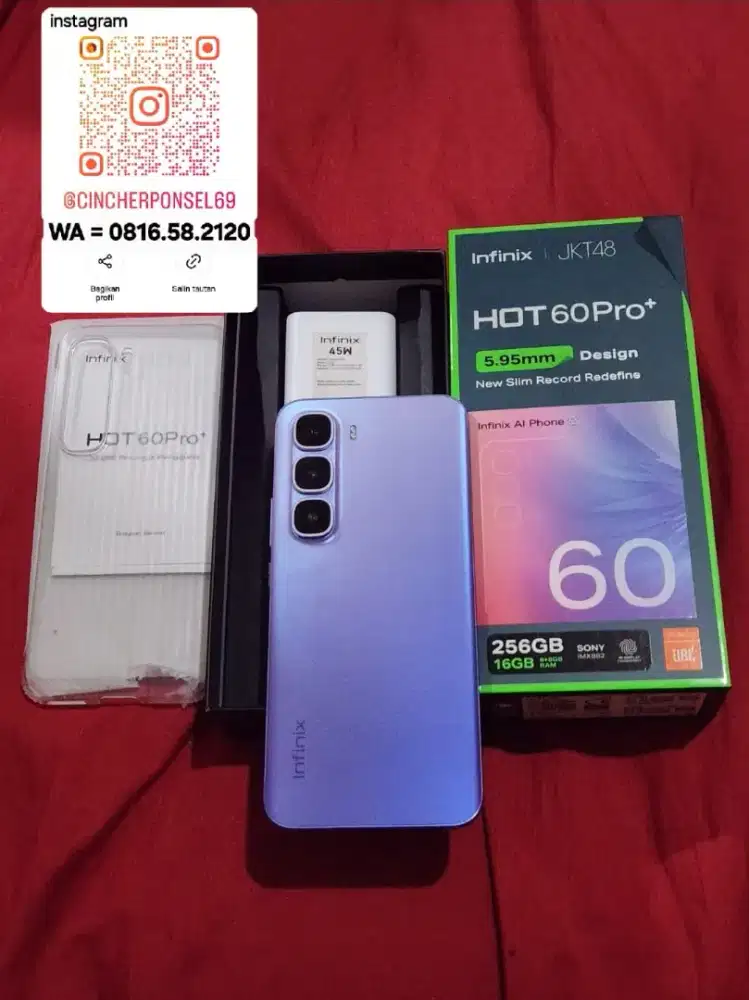 Jual hp bekas Infinix Hot 60pro plus 5G  16/256 bekas review likeNEW